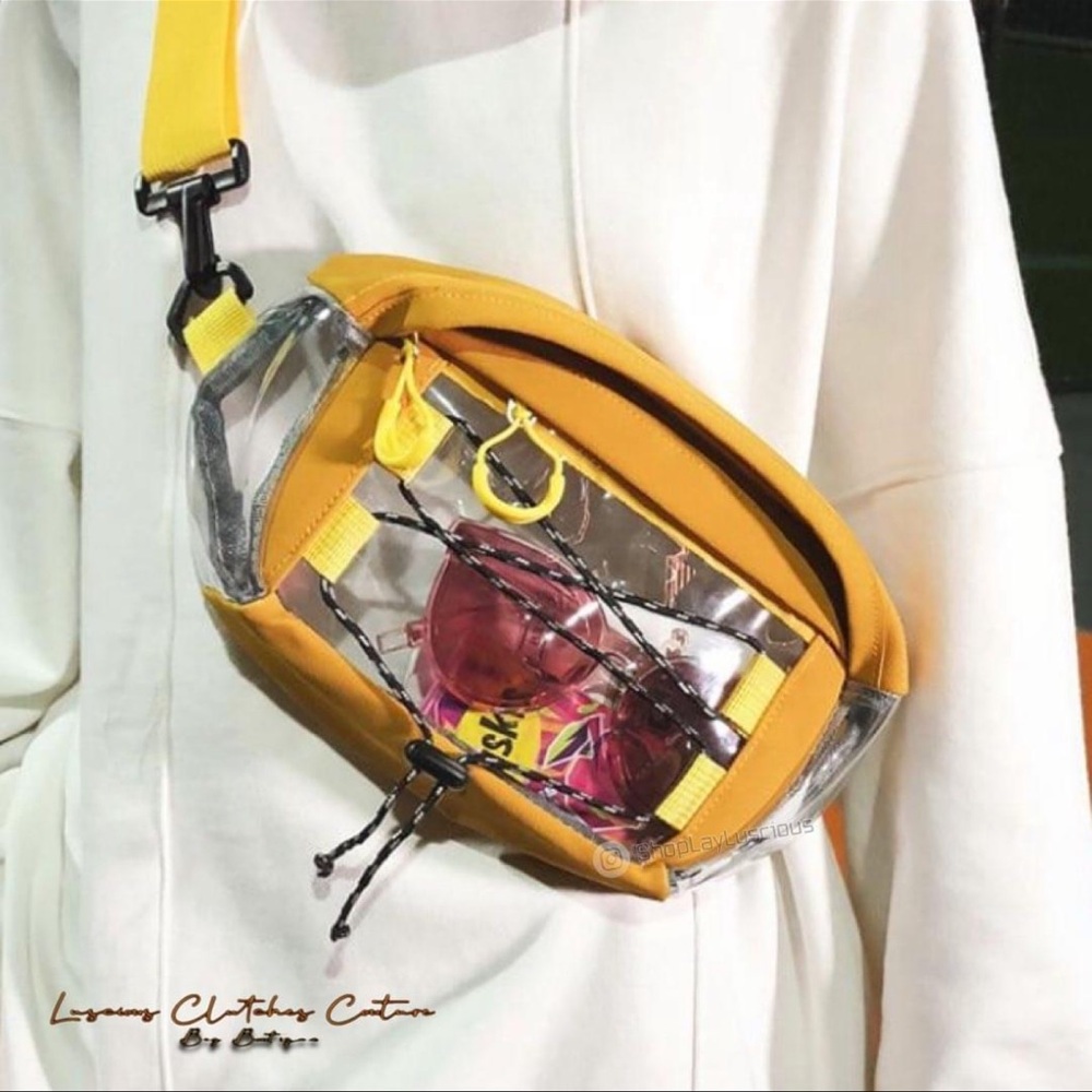 Clear PVC Transparent Fanny Pack Waist Bag Travel Phone Belt Bag Pouch Chest
